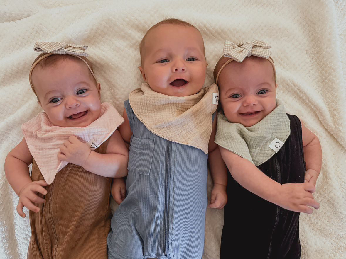 Organic Cotton Muslin Bandana Bibs