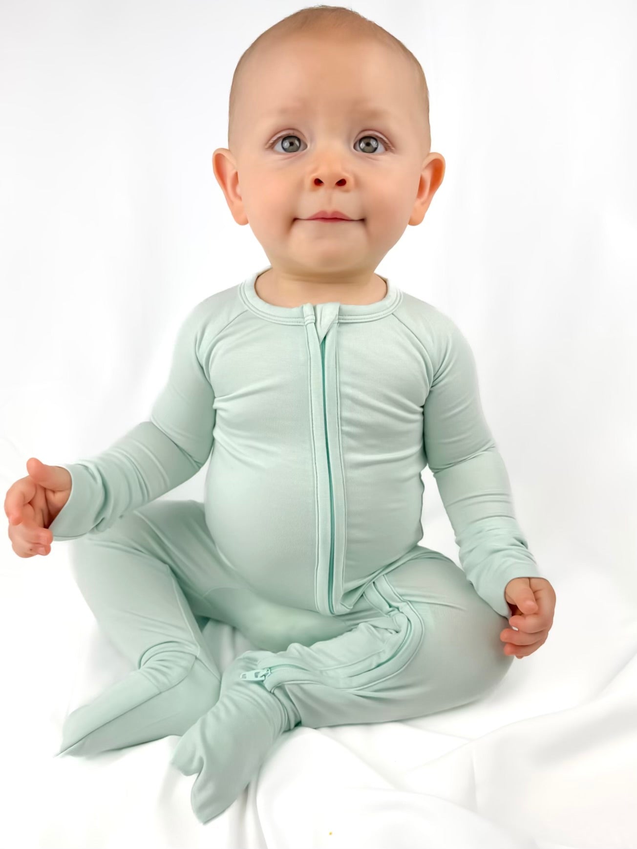 Bamboo Zippy Romper - Aqua