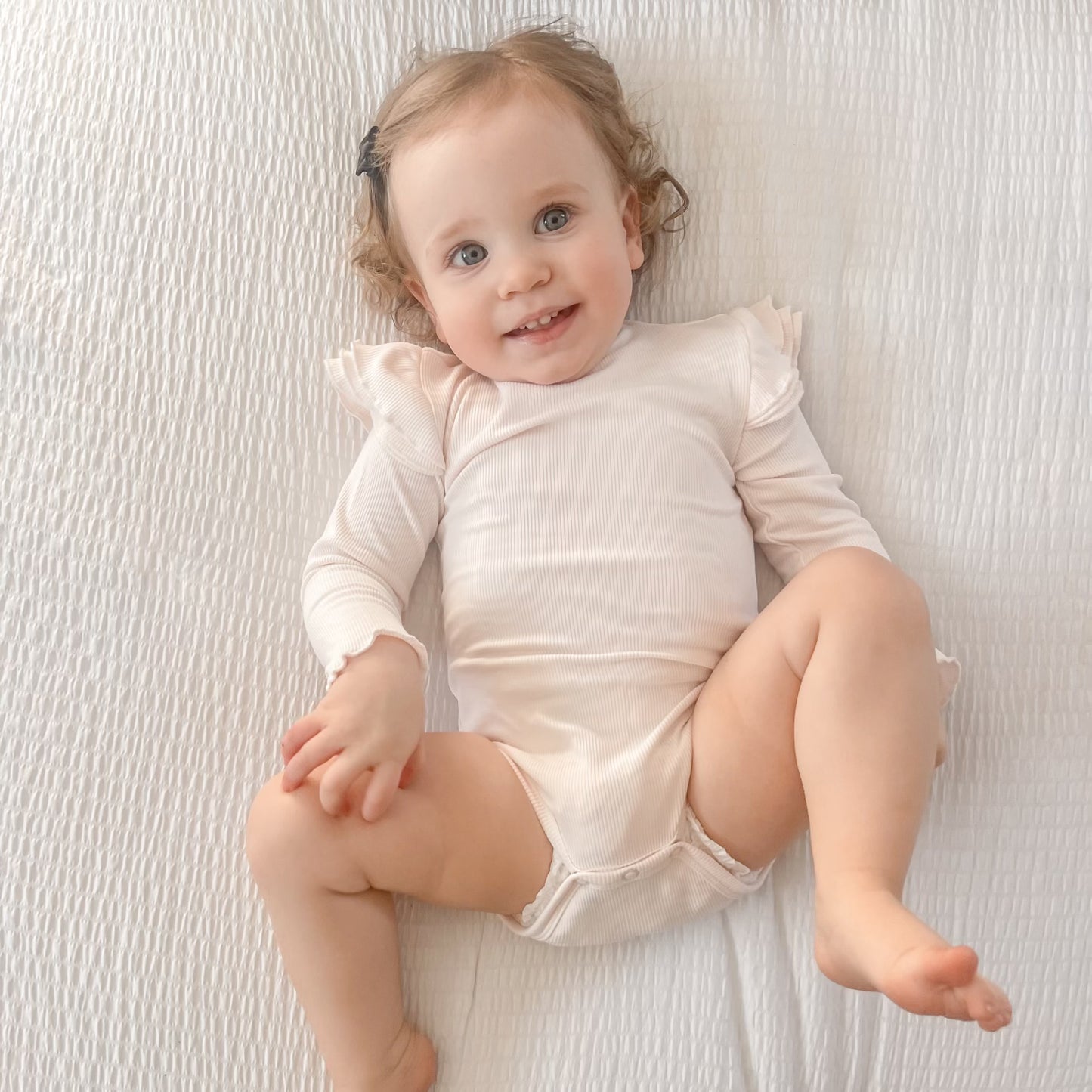 Ribbed Bamboo Long Sleeve Bodysuit- Pink