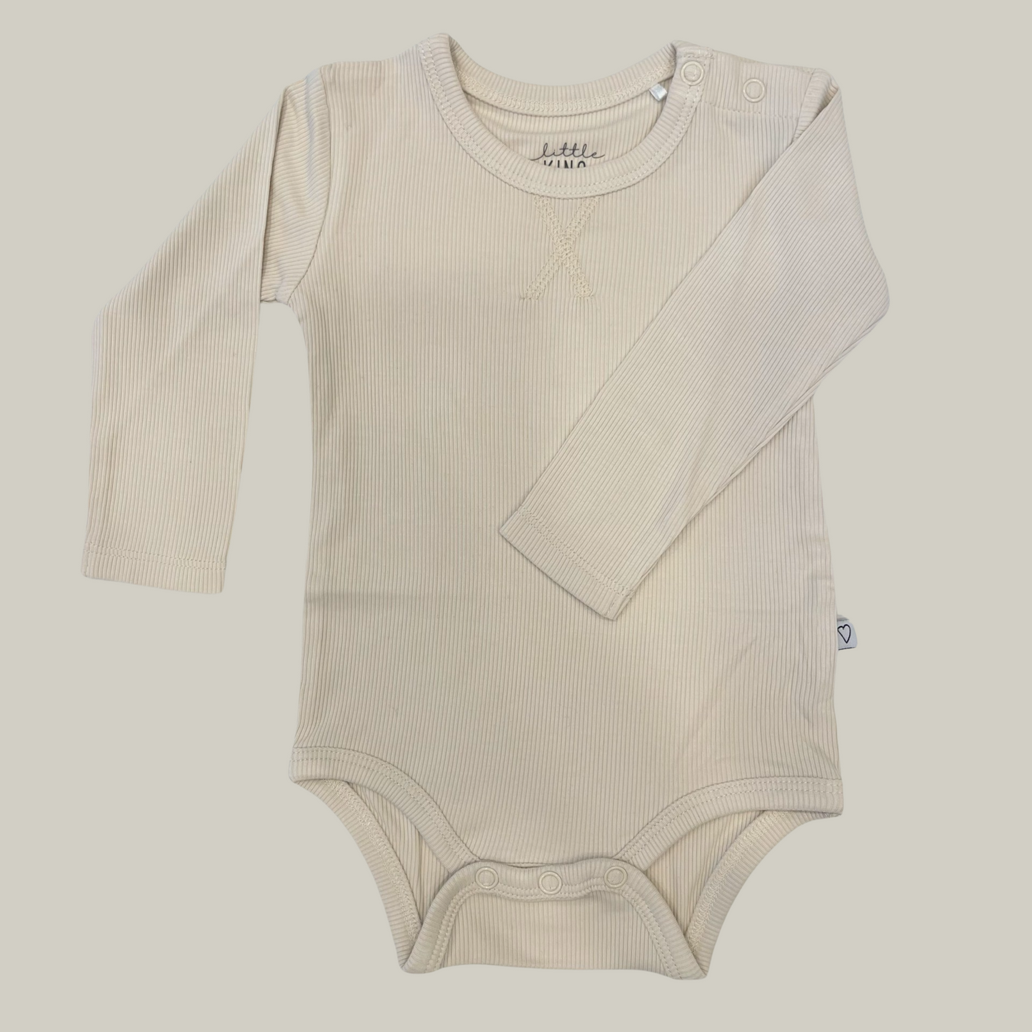 Ribbed Bamboo Long Sleeve Bodysuit - Cream