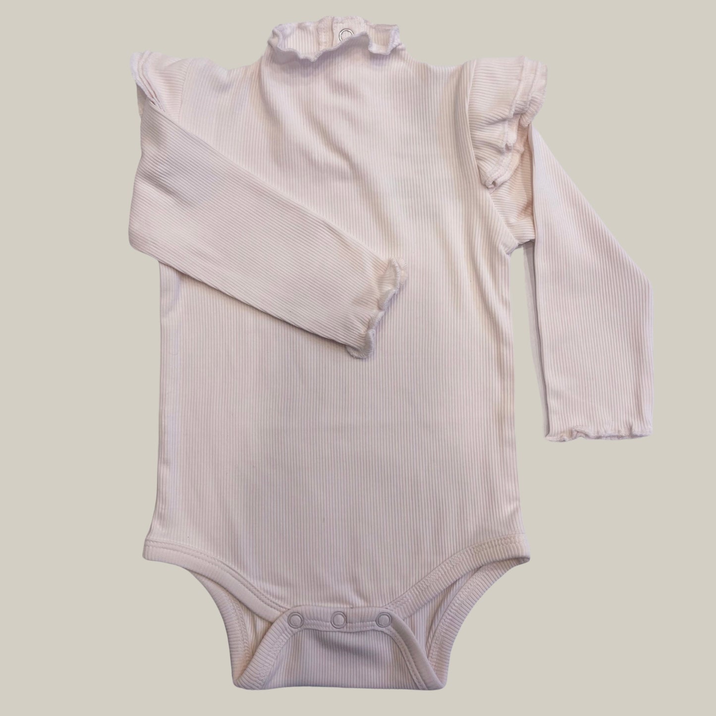 Ribbed Bamboo Long Sleeve Bodysuit- Pink