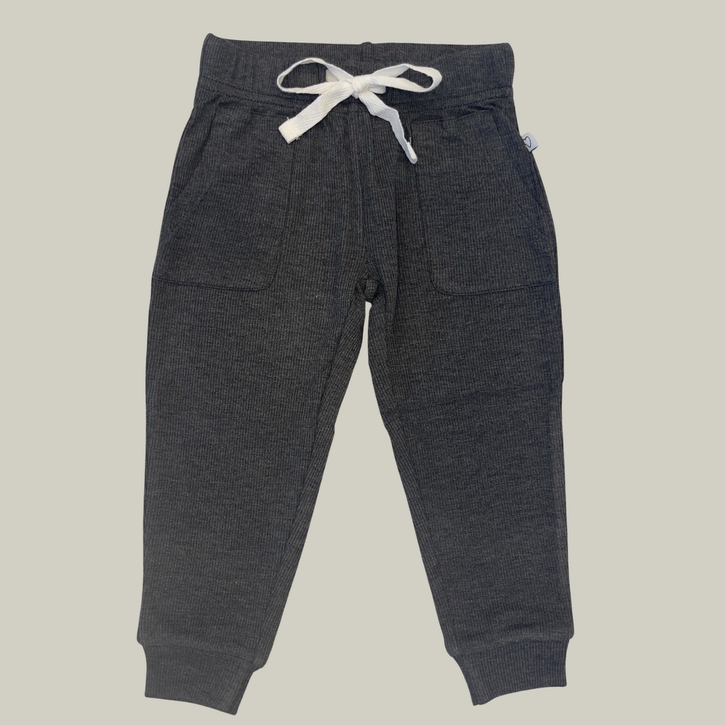 Ribbed Bamboo Joggers - Charcoal