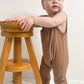 Ribbed Bamboo Sleeveless Romper - Caramel