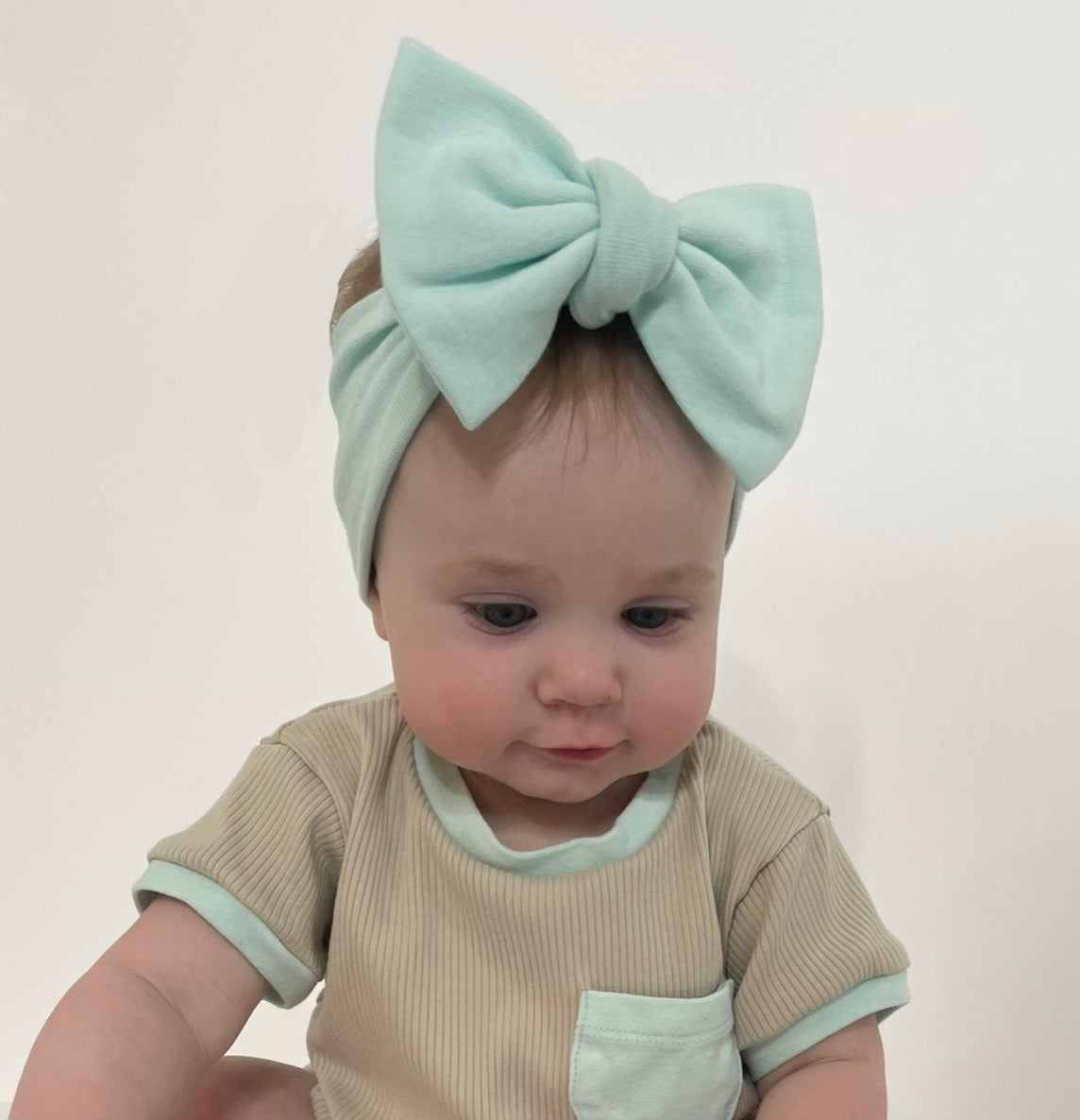 Headband Bow- Aqua