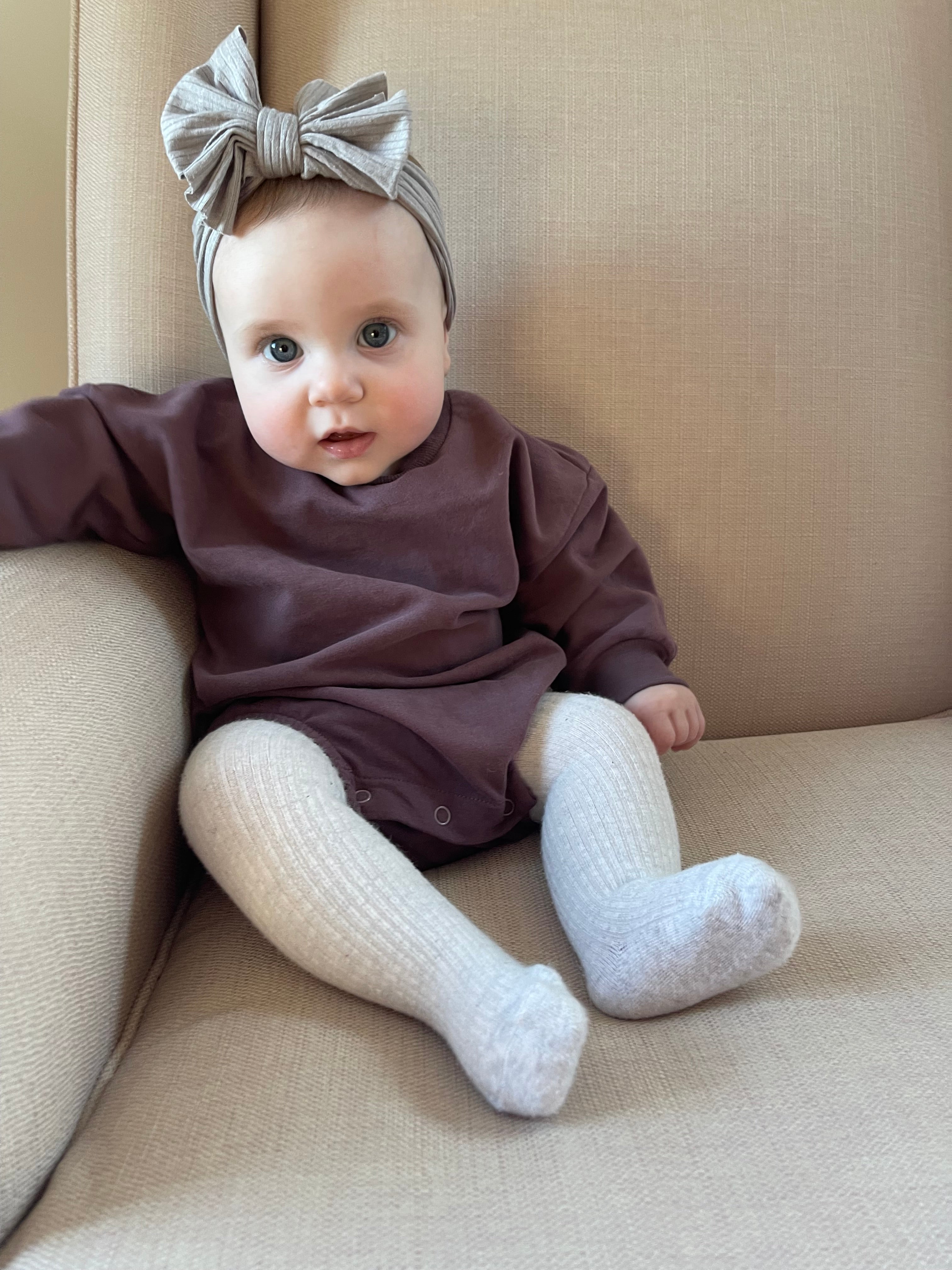 Organic Cotton Sweatshirt Bubble Romper Plum Purple